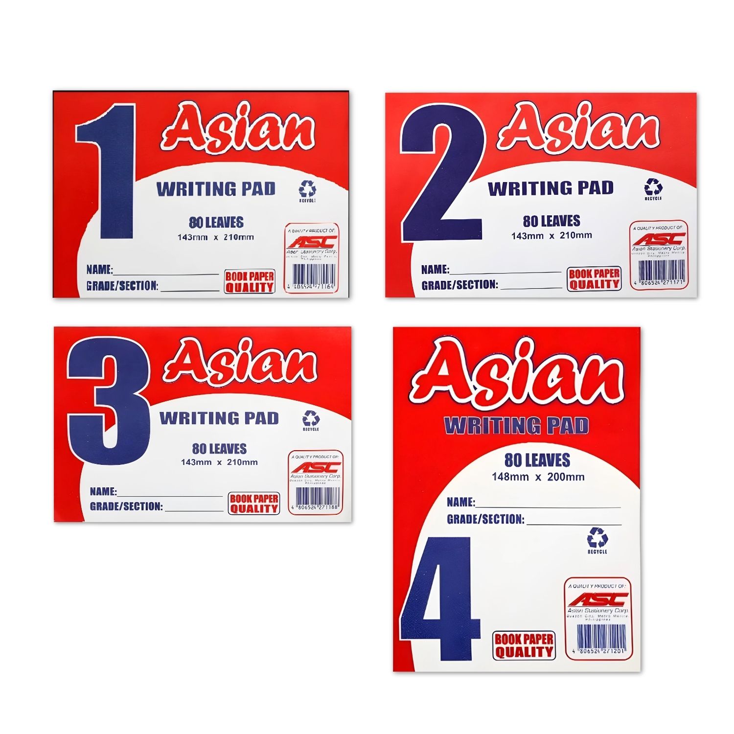 Asian Grade Writing Pad