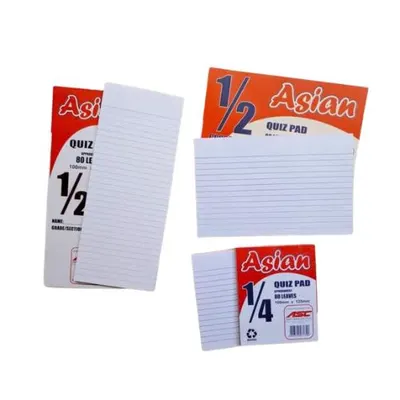 Asian Quiz Pads 1/4, 1/2