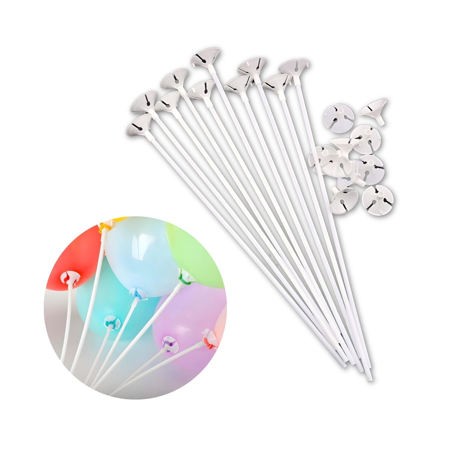 Balloon Stick and Cap White