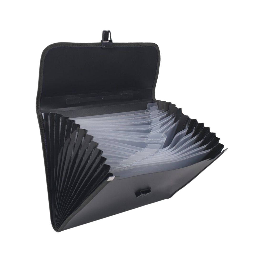 Accordion Expanding Envelope with Handle and Push Lock